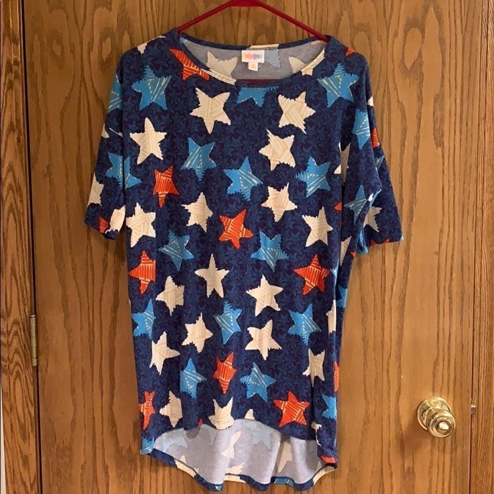 LuLaRoe XS Irma. Red, white, and blue B1